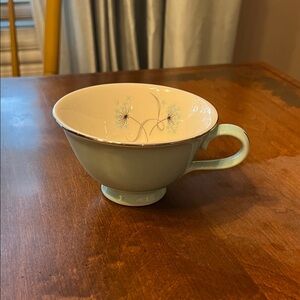 Taylor Smith & Taylor Blue Lace Dandelion Cups  W/ Silver Accents.